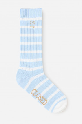 Socken aus Bio-Baumwolle in Hellblau/Weiß