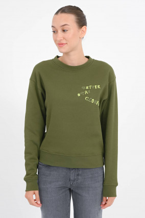 BETTER STAY CLOSED Sweatshirt in Army Green