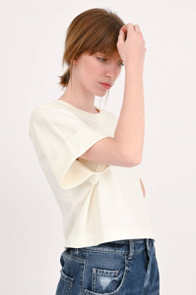 T-Shirt mit Boxy Fit in Ivory