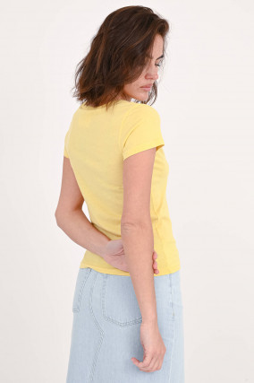 T-Shirt aus Baumwolle in Gelb