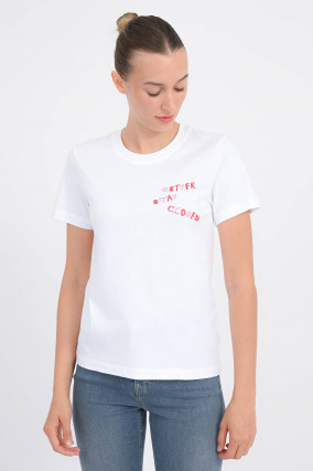 T-Shirt BETTER STAY CLOSED in Weiß
