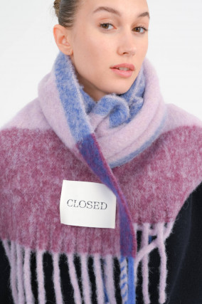 Alpaka Schal in Lila/Blau