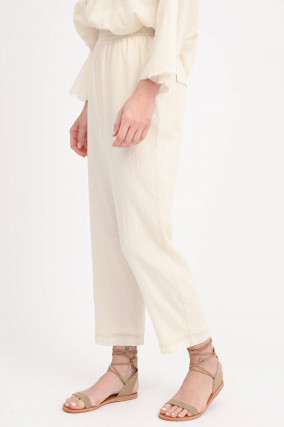 Cropped Hose LUX in Elfenbein