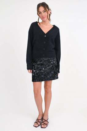 Strickweste aus Woll-Cashmere-Mix in Navy