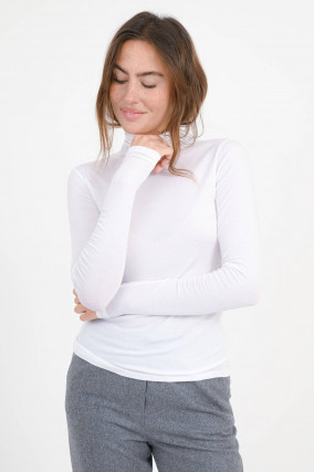 Turtleneck mit transparenter Optik in White