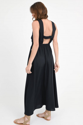 Maxi-Kleid KARL mit Rückenausschnitt in Schwarz