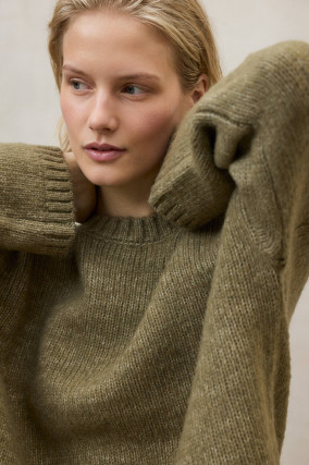 Woll-Pullover KIWI in Khaki