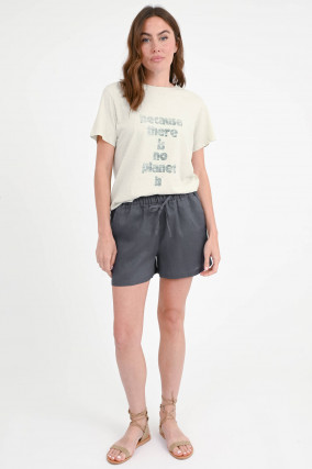 Leinenshorts YERA in Anthrazit