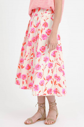 Midi-Rock HOSANNA in Pink/Rot/Creme