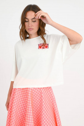 Boxy T-Shirt HADIO in Weiß