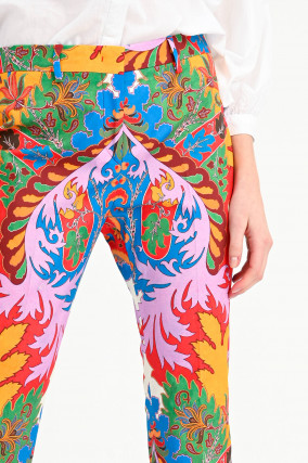 Hose mit Allover-Muster in Multicolor