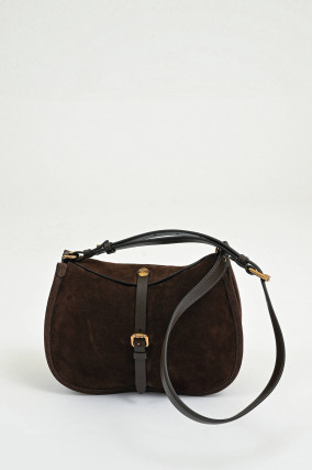 Umhänge/Schultertasche aus Wildleder in Braun