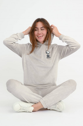 Niki-Kapuzenpullover mit Snoopy in Stone