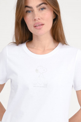 T-Shirt mit Snoopy-Print in Weiß