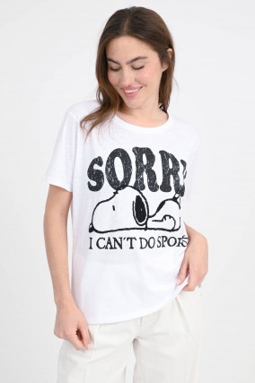 T-Shirt Snoppy SORRY in Weiß