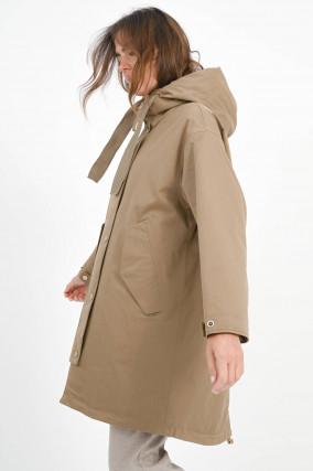 Jacke META mit Kapuze in Dark Sand