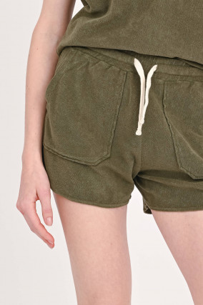 Frottee-Shorts TITIA in Oliv