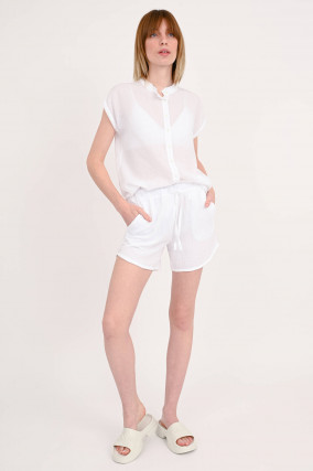 Musselin-Shorts SOKO in Weiß