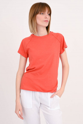 T-Shirt TEMPAL aus Baumwolle in Orangerot