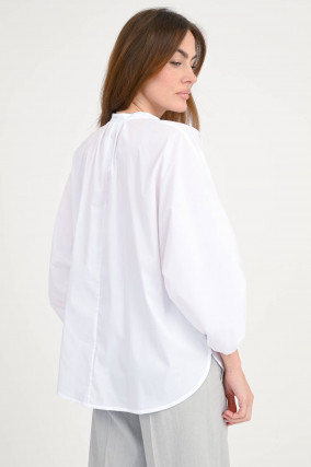 Bluse ALESA mit Ballonärmel in Weiß