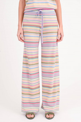 Hose aus Merinowolle in Multicolor gestreift