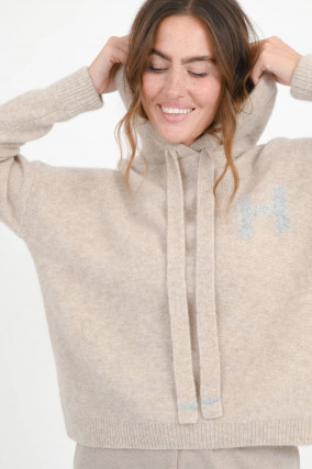 Sweater mit Logo-Detail in Beige