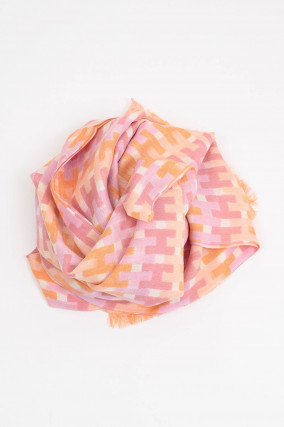 Woll-Schal KAILA in Rosa/Orange