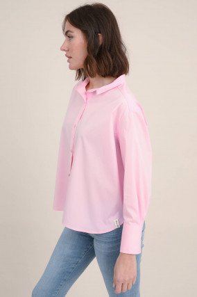 Oversized Baumwoll-Bluse in Rosa