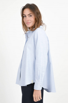 Weiche Baumwollbluse in Sky Blue