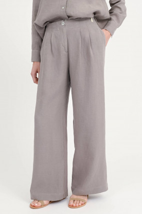 Wide-Leg Hose in Taupe