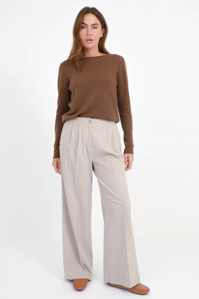 Wide-Leg Hose aus Viskose-Mix in Marble