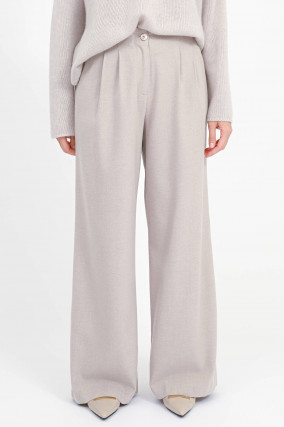 Wide-Leg Hose aus Viskose-Mix in Marble