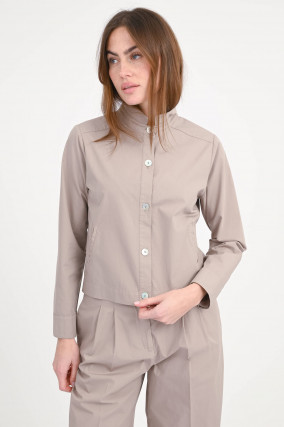 Jacke/Bluse aus Baumwolle in Taupe
