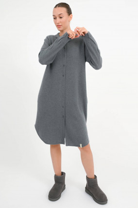Cashmere Strickkleid in Grüngrau