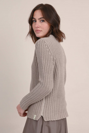 Grobstrick Pullover in Taupe