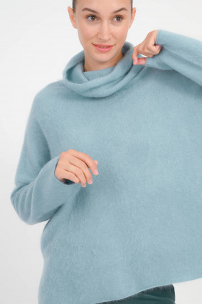 Rollkragen-Pullover aus Cashmere in Leaf