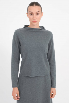 Cashmere Pullover in Grüngrau