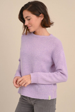 Cashmere Strickpullover mit Lurexfäden in Flieder
