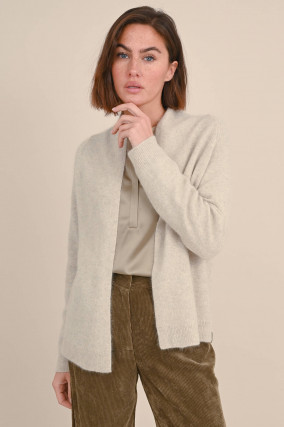 Strickjacke aus Raccoon in Beige