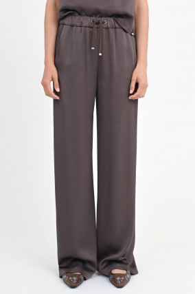 Hose in Satin-Optik in Chocolate