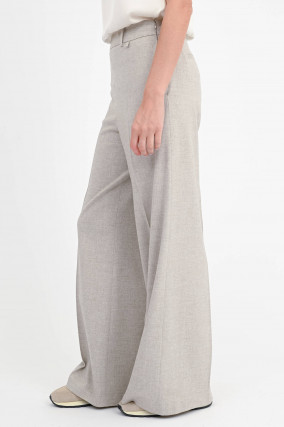 Wide-Leg Hose in Beige meliert