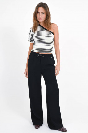 Straight-Leg-Hose in Schwarz