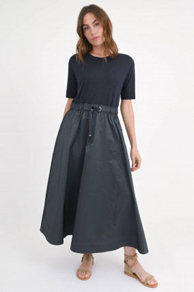 Kleid mit elastischer Taille in Navy