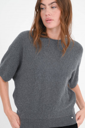 O-Shape-Cashmere-Pullover in Anthrazit