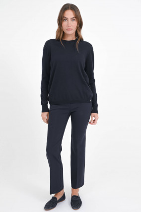 Pullover mit Rundhalsausschnitt in Navy