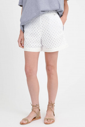 Bermudashorts mit 3D Effekt in Weiß