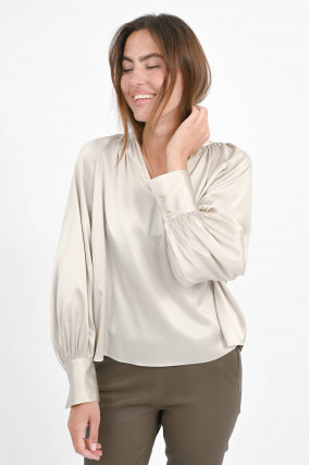 Seidenbluse in Marzipan