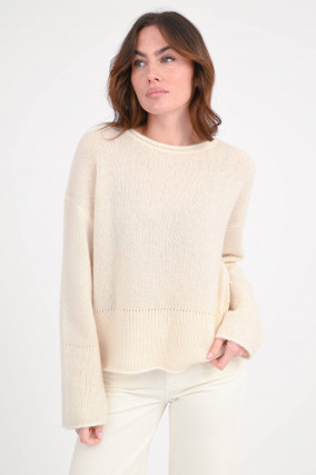 Cashmere-Seide Pullover in Creme