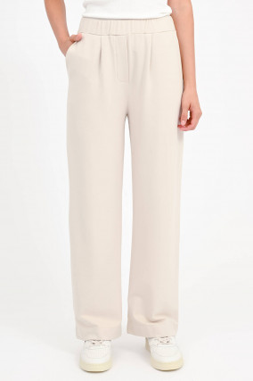 Viskose-Hose mit elastischem Bund in Creme