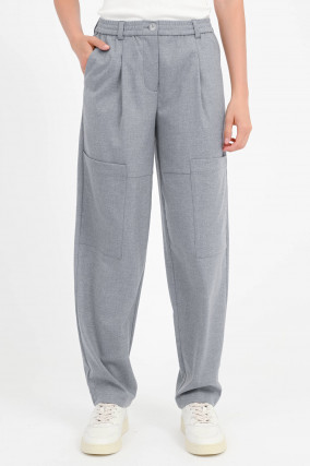 Hose in Cargo-Stil in Grau Meliert